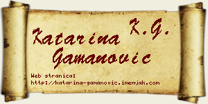 Katarina Gamanović vizit kartica